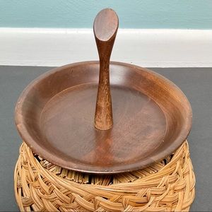 Vintage Mid-Century Modern Ozark Black Walnut Serving Dish
